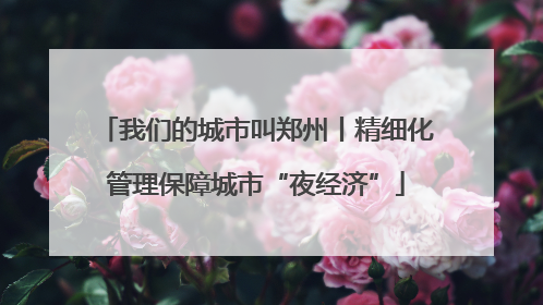 我们的城市叫郑州丨精细化管理保障城市“夜经济”