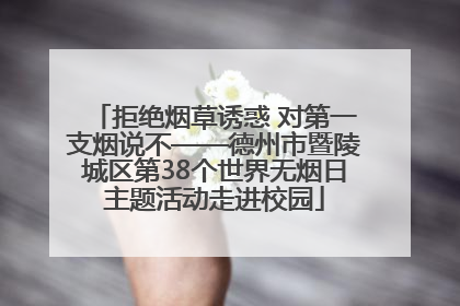 拒绝烟草诱惑 对第一支烟说不——德州市暨陵城区第38个世界无烟日主题活动走进校园
