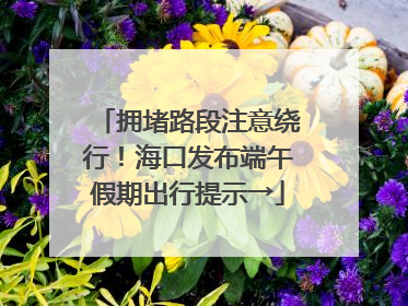 拥堵路段注意绕行！海口发布端午假期出行提示→