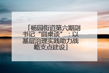 杨园街道第六期副书记“圆桌谈”：以基层治理实践助力战略支点建设