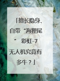 擅长隐身、自带“海狸尾” 彩虹-7无人机究竟有多牛？