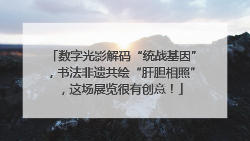 数字光影解码“统战基因”，书法非遗共绘“肝胆相照”，这场展览很有创意！
