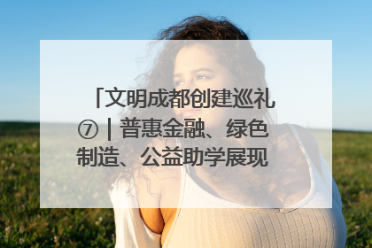 文明成都创建巡礼⑦｜普惠金融、绿色制造、公益助学展现城市文明底色