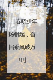 春晓少年扬帆起，奋楫乘风破万里
