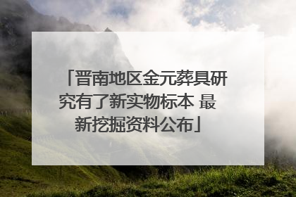 晋南地区金元葬具研究有了新实物标本 最新挖掘资料公布