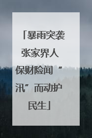 暴雨突袭 张家界人保财险闻“汛”而动护民生