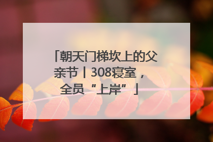 朝天门梯坎上的父亲节丨308寝室，全员“上岸”