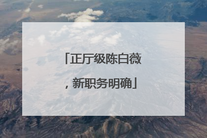 正厅级陈白薇，新职务明确