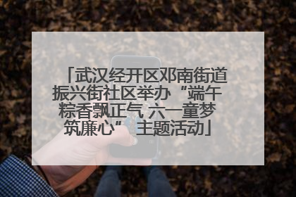 武汉经开区邓南街道振兴街社区举办“端午粽香飘正气 六一童梦筑廉心” 主题活动