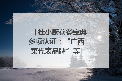 桂小厨获餐宝典多项认证：“广西菜代表品牌”等