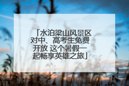 水泊梁山风景区对中、高考生免费开放 这个暑假一起畅享英雄之旅