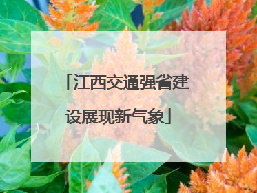 江西交通强省建设展现新气象