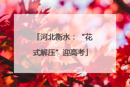 河北衡水：“花式解压”迎高考