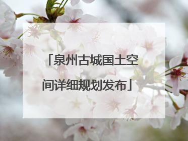泉州古城国土空间详细规划发布