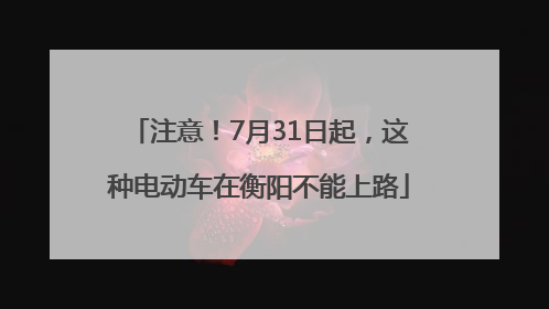 注意！7月31日起，这种电动车在衡阳不能上路