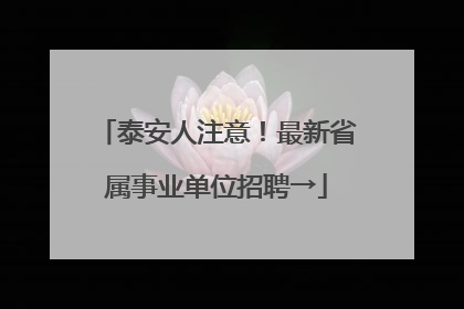 泰安人注意！最新省属事业单位招聘→