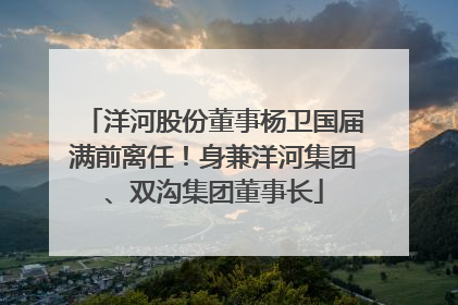洋河股份董事杨卫国届满前离任！身兼洋河集团、双沟集团董事长