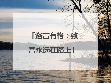 洛古有格：致富永远在路上