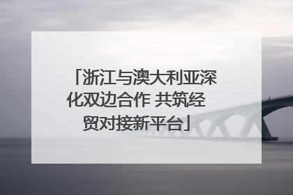 浙江与澳大利亚深化双边合作 共筑经贸对接新平台