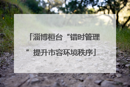 淄博桓台“错时管理”提升市容环境秩序
