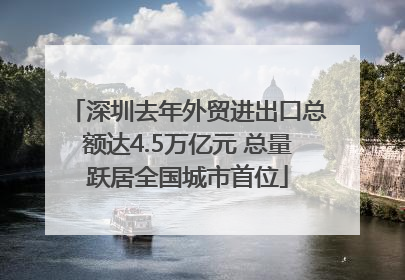 深圳去年外贸进出口总额达4.5万亿元 总量跃居全国城市首位