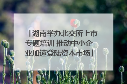 湖南举办北交所上市专题培训 推动中小企业加速登陆资本市场