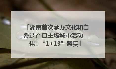 湖南首次承办文化和自然遗产日主场城市活动 推出“1+13”盛宴
