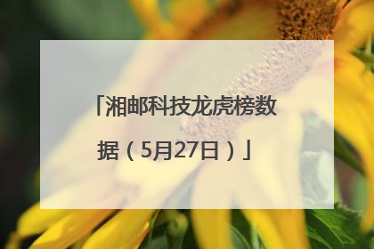 湘邮科技龙虎榜数据（5月27日）