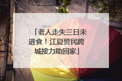 老人走失三日未进食！江夏警民跨城接力助回家