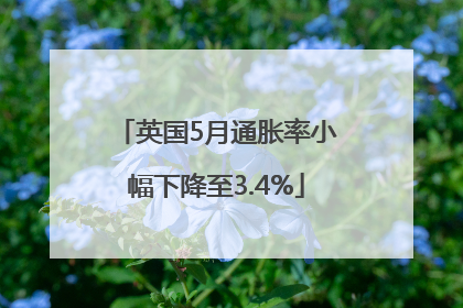 英国5月通胀率小幅下降至3.4%