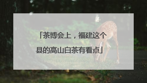 茶博会上，福建这个县的高山白茶有看点