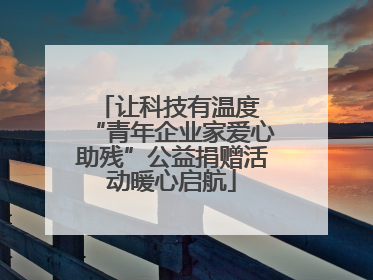 让科技有温度 “青年企业家爱心助残”公益捐赠活动暖心启航