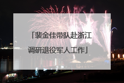 裴金佳带队赴浙江调研退役军人工作