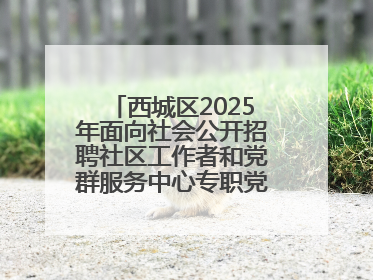 西城区2025年面向社会公开招聘社区工作者和党群服务中心专职党务工作者公告