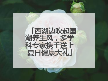 西湖边吹起国潮养生风，多学科专家携手送上夏日健康大礼