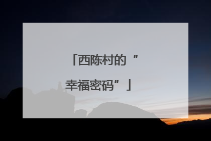 西陈村的“幸福密码”