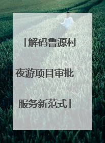 解码鲁源村夜游项目审批服务新范式