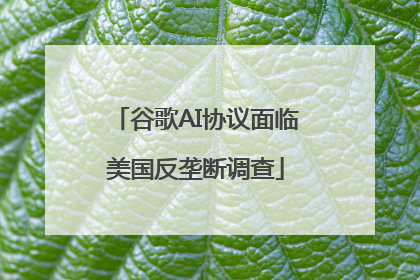 谷歌AI协议面临美国反垄断调查