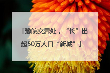 豫皖交界处，“长”出超50万人口“新城”