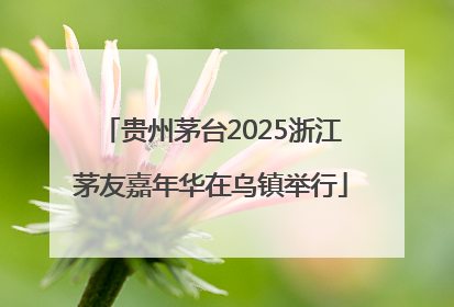 贵州茅台2025浙江茅友嘉年华在乌镇举行