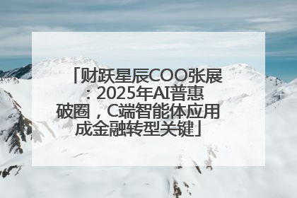财跃星辰COO张展：2025年AI普惠破圈，C端智能体应用成金融转型关键