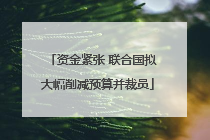 资金紧张 联合国拟大幅削减预算并裁员
