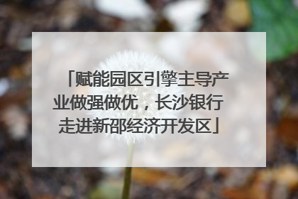 赋能园区引擎主导产业做强做优，长沙银行走进新邵经济开发区