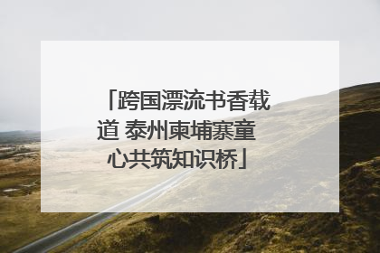跨国漂流书香载道 泰州柬埔寨童心共筑知识桥
