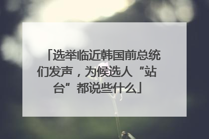 选举临近韩国前总统们发声，为候选人“站台”都说些什么