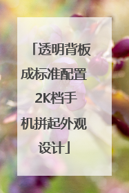 透明背板成标准配置 2K档手机拼起外观设计