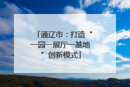 通辽市：打造“一园一展厅一基地”创新模式