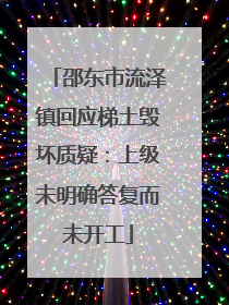 邵东市流泽镇回应梯土毁坏质疑：上级未明确答复而未开工