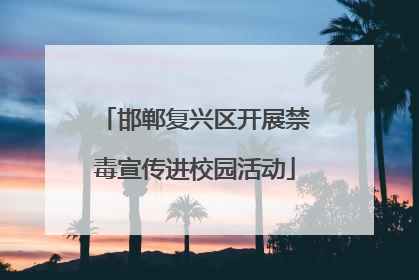 邯郸复兴区开展禁毒宣传进校园活动