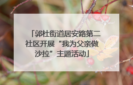 郭杜街道居安路第二社区开展“我为父亲做沙拉”主题活动